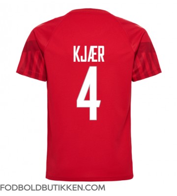 Danmark Simon Kjaer #4 Hjemmebanetrøje VM 2022 Kortærmet